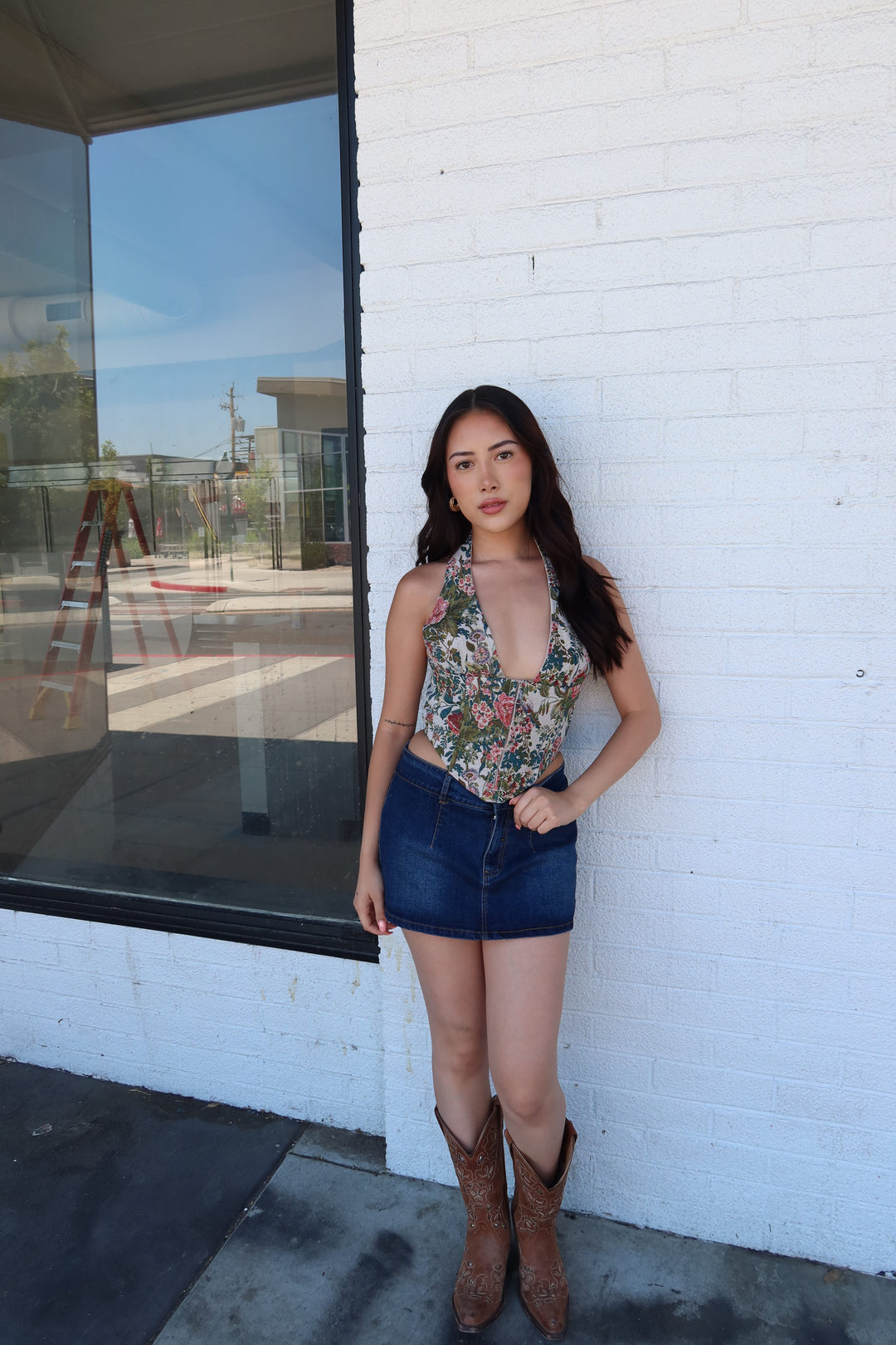 The Olyvia Floral Tapestry Halter Corset