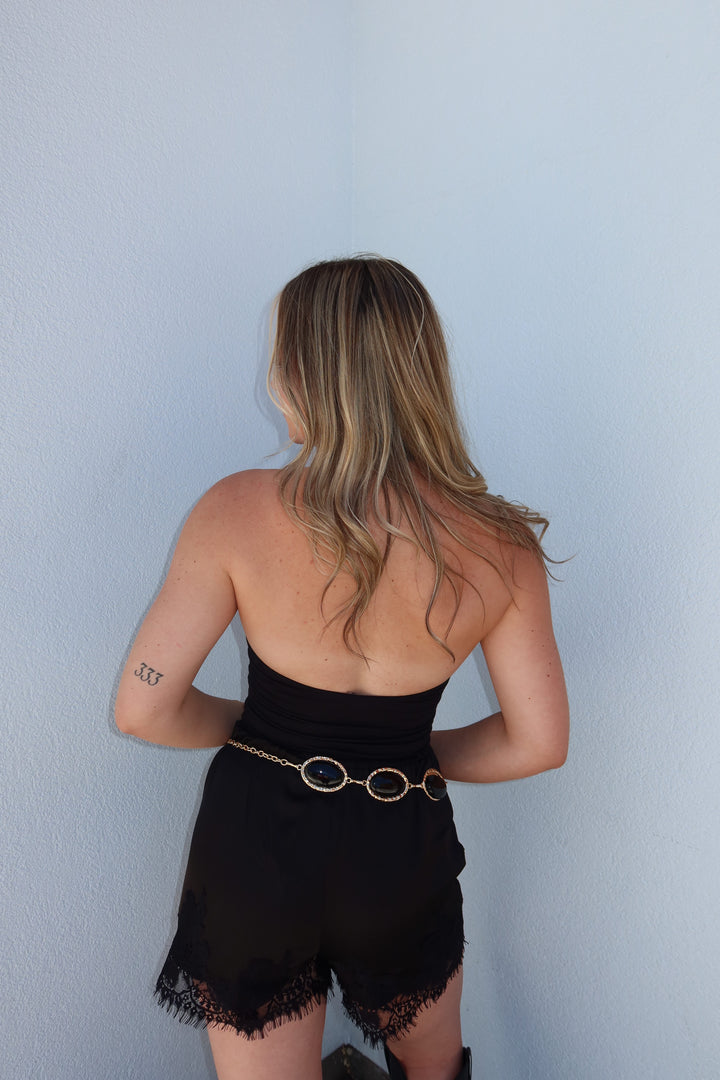 The Siren Halter Bodysuit - Black