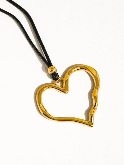 18K NON-TARNISH HEART ROPE NECKLACE