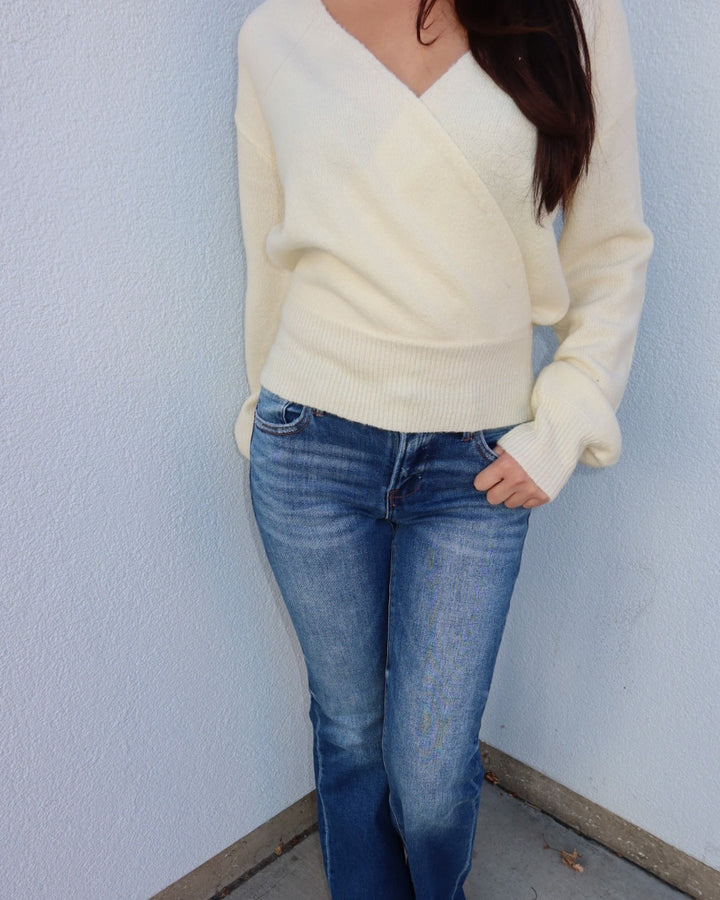 Rylie V-Neck Sweater - Cream