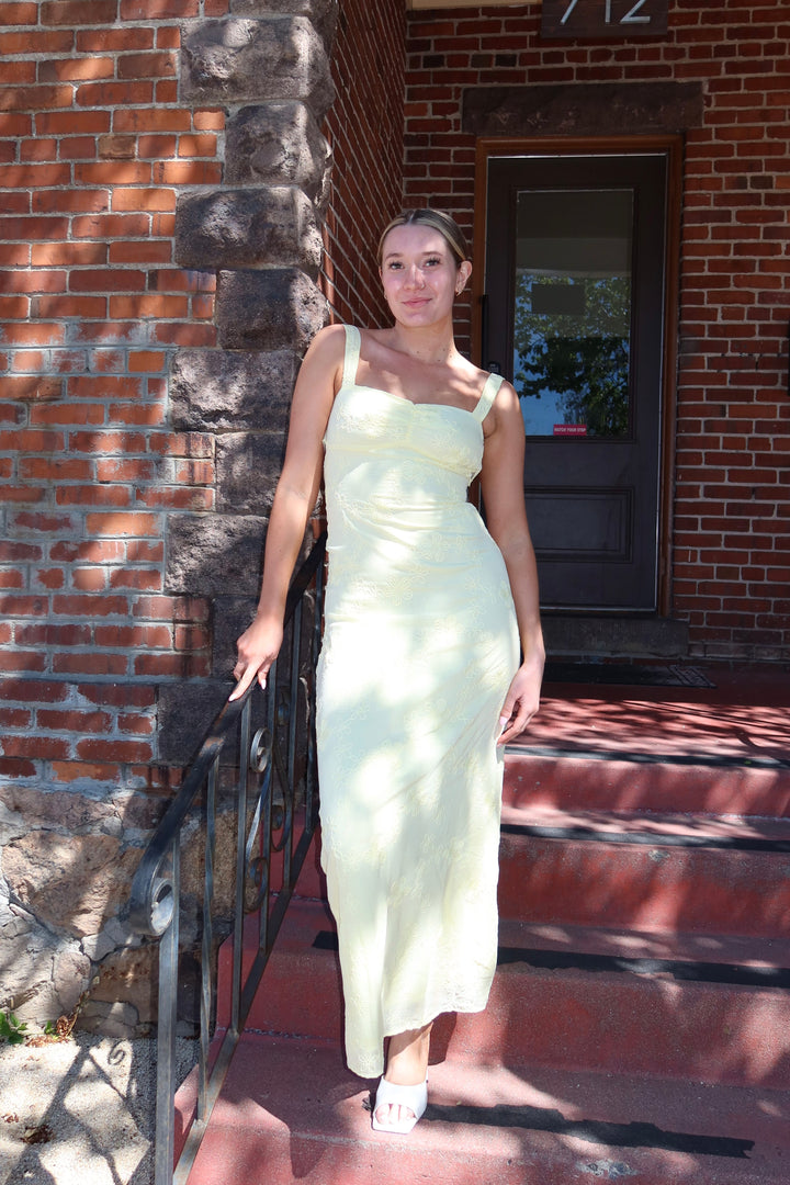 SUNSHINE EMBROIDERED MAXI DRESS