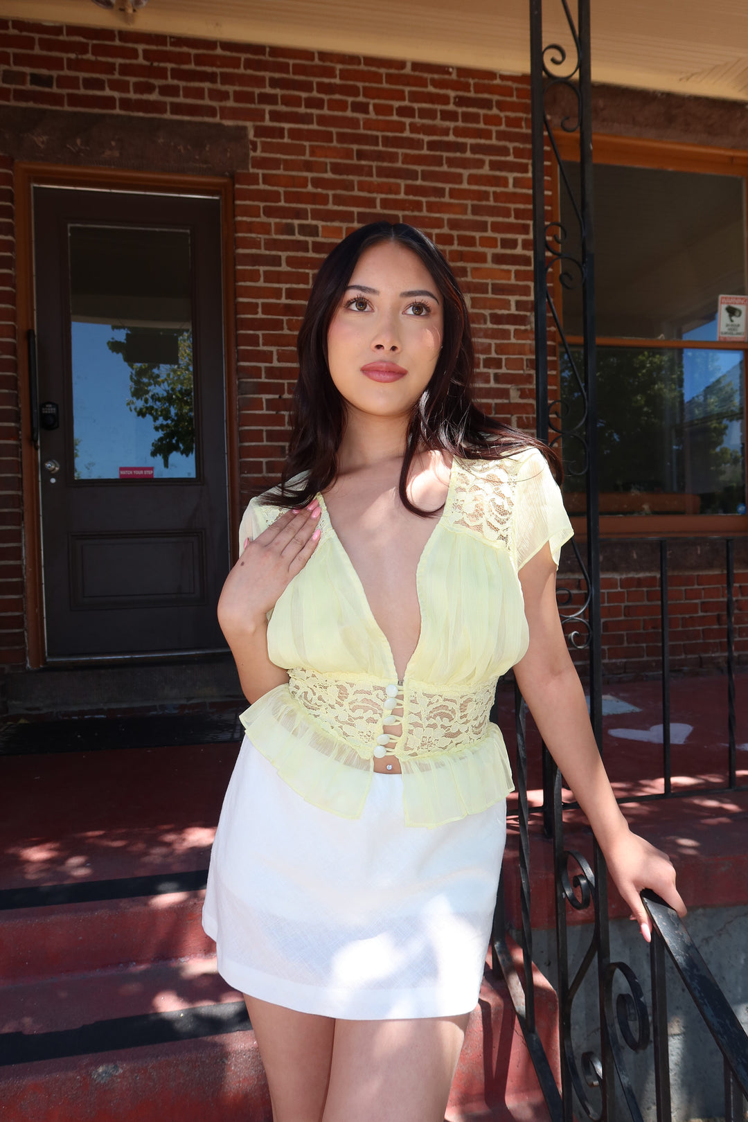The Darling Lace Top - Yellow