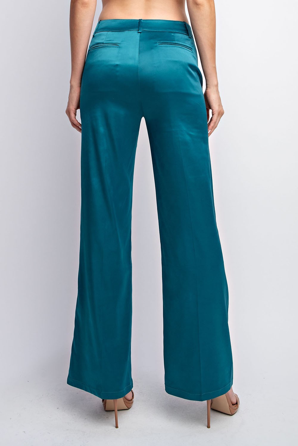 EMERALD SATIN PANTS