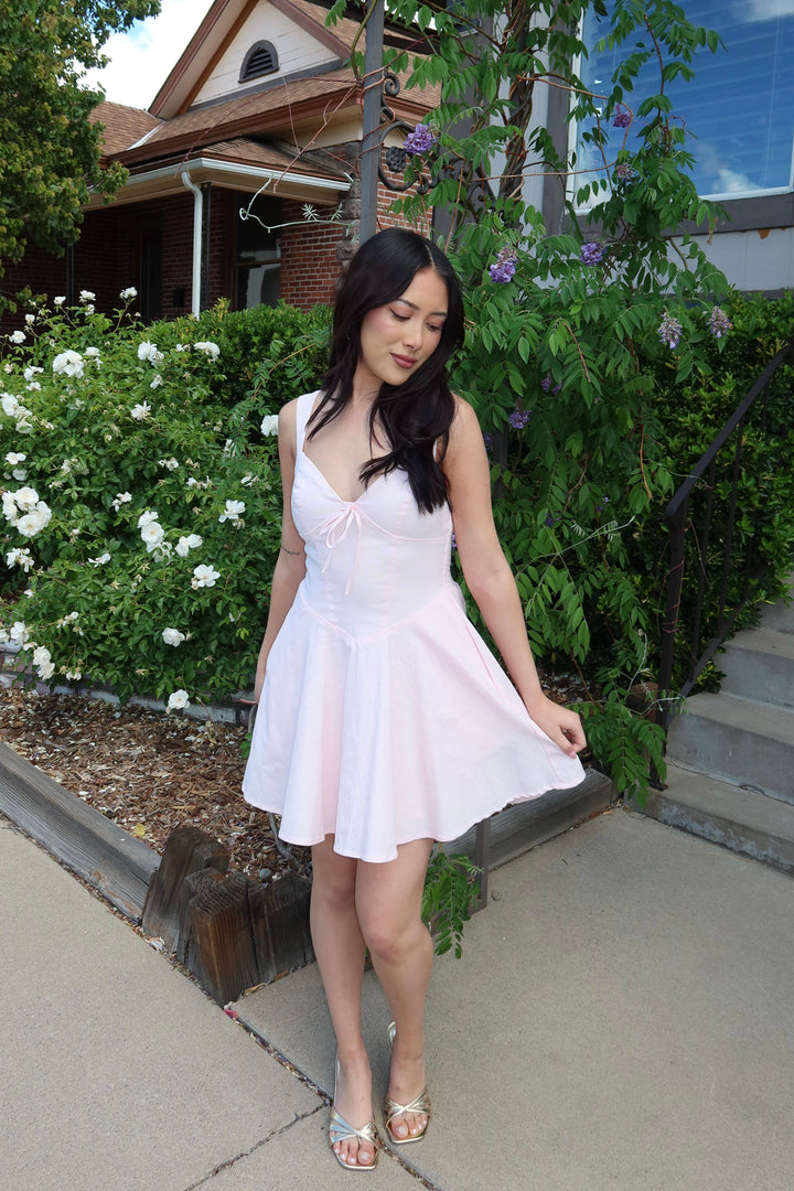 Blush Fit & Flare Sweetheart Mini Dress