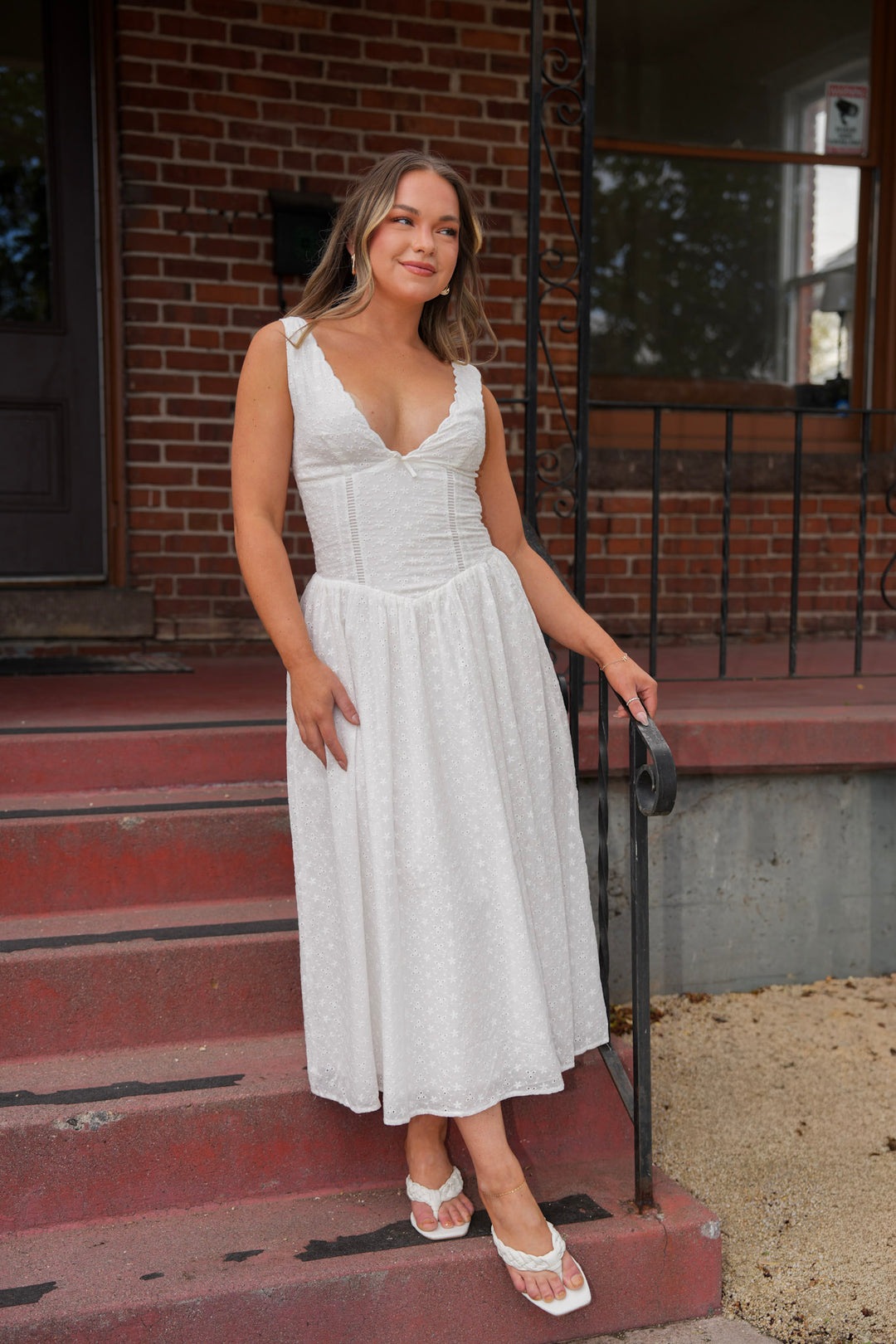 The Bloom Eyelet Midi Dress