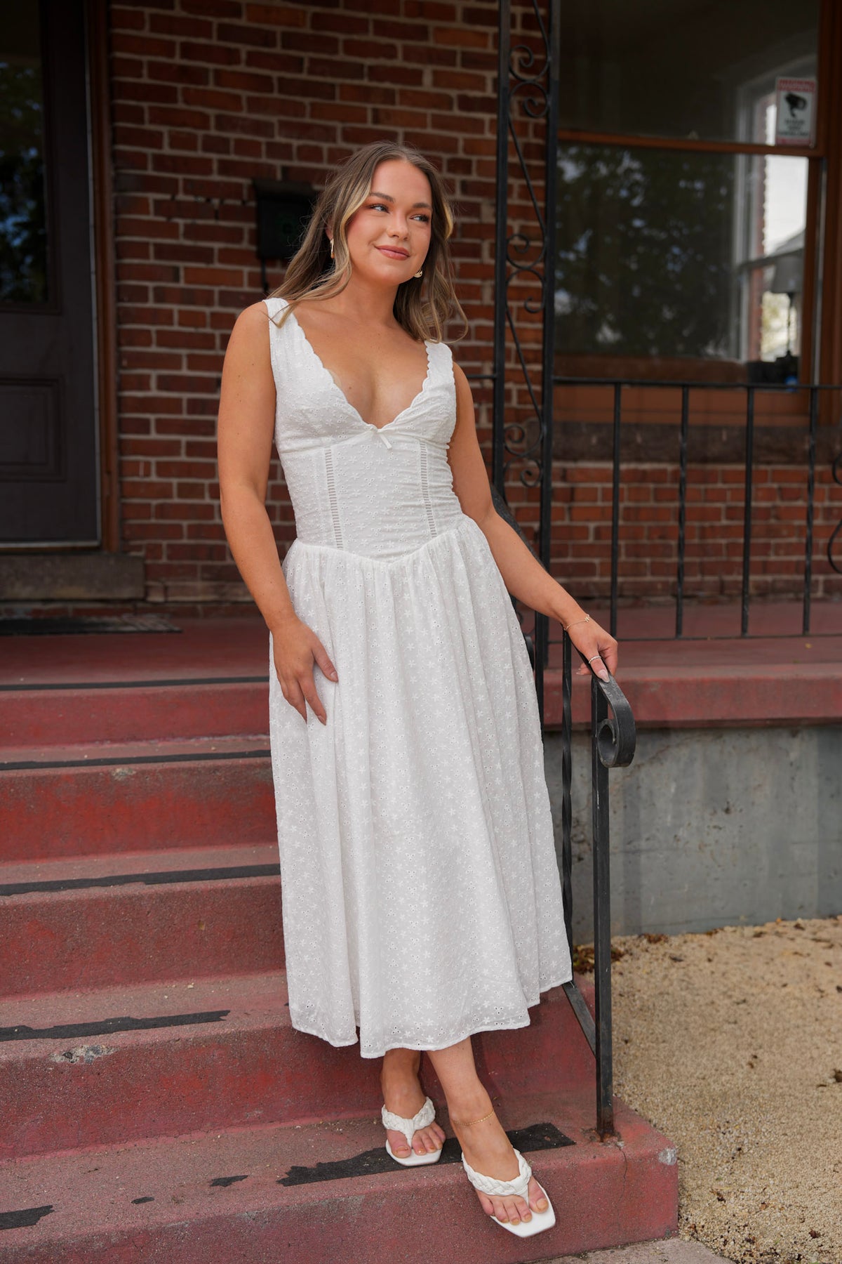 The Bloom Eyelet Midi Dress