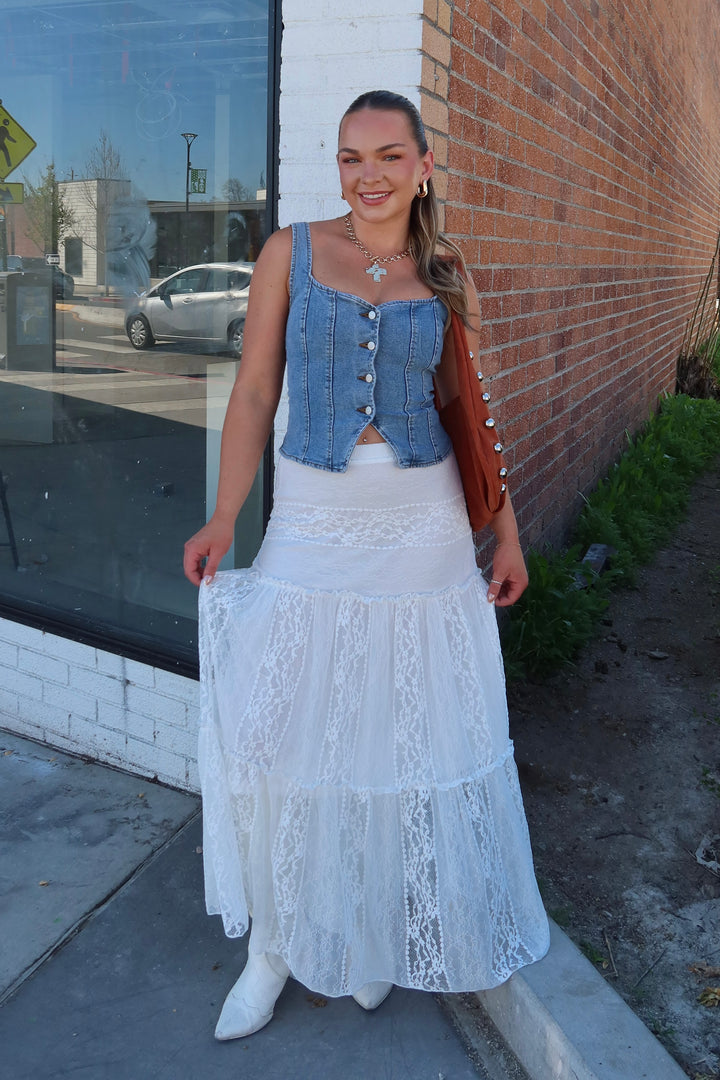 ENCHANTED LACE MAXI SKIRT