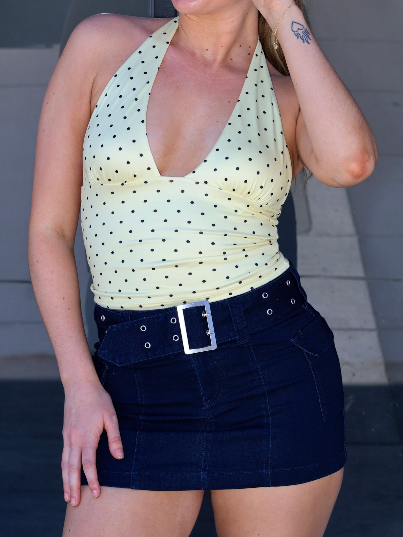 POLKA HALTER TOP