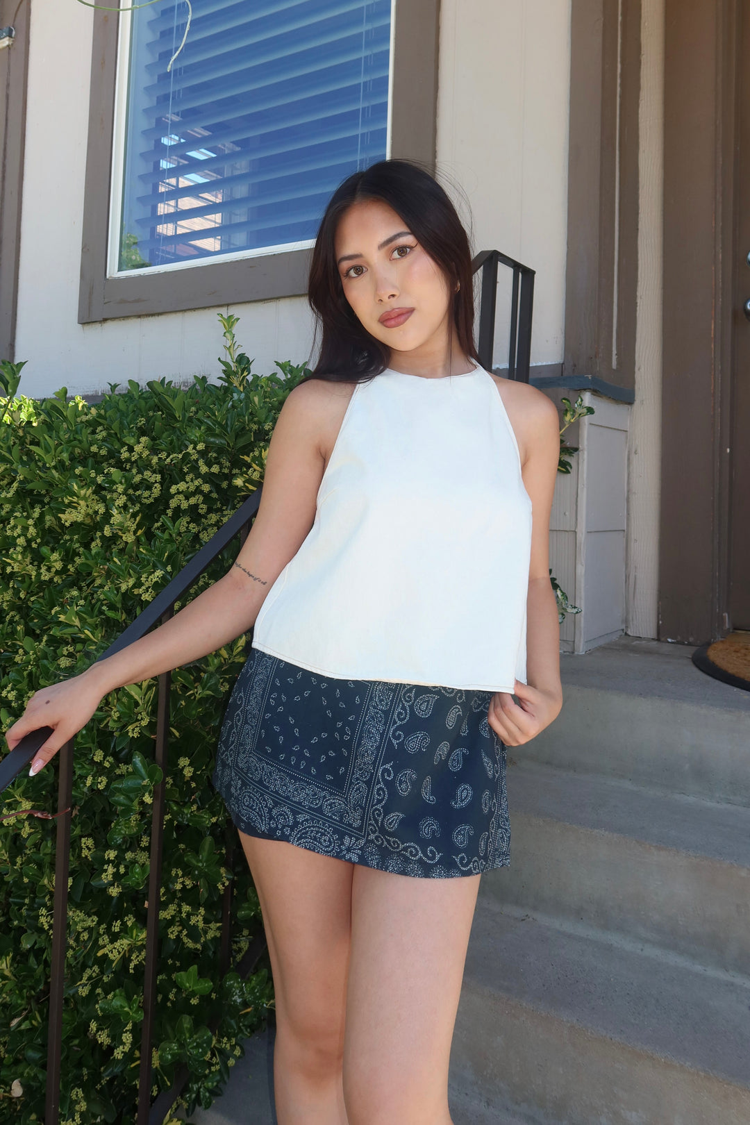 The Soleil Cotton Halter Crop Top