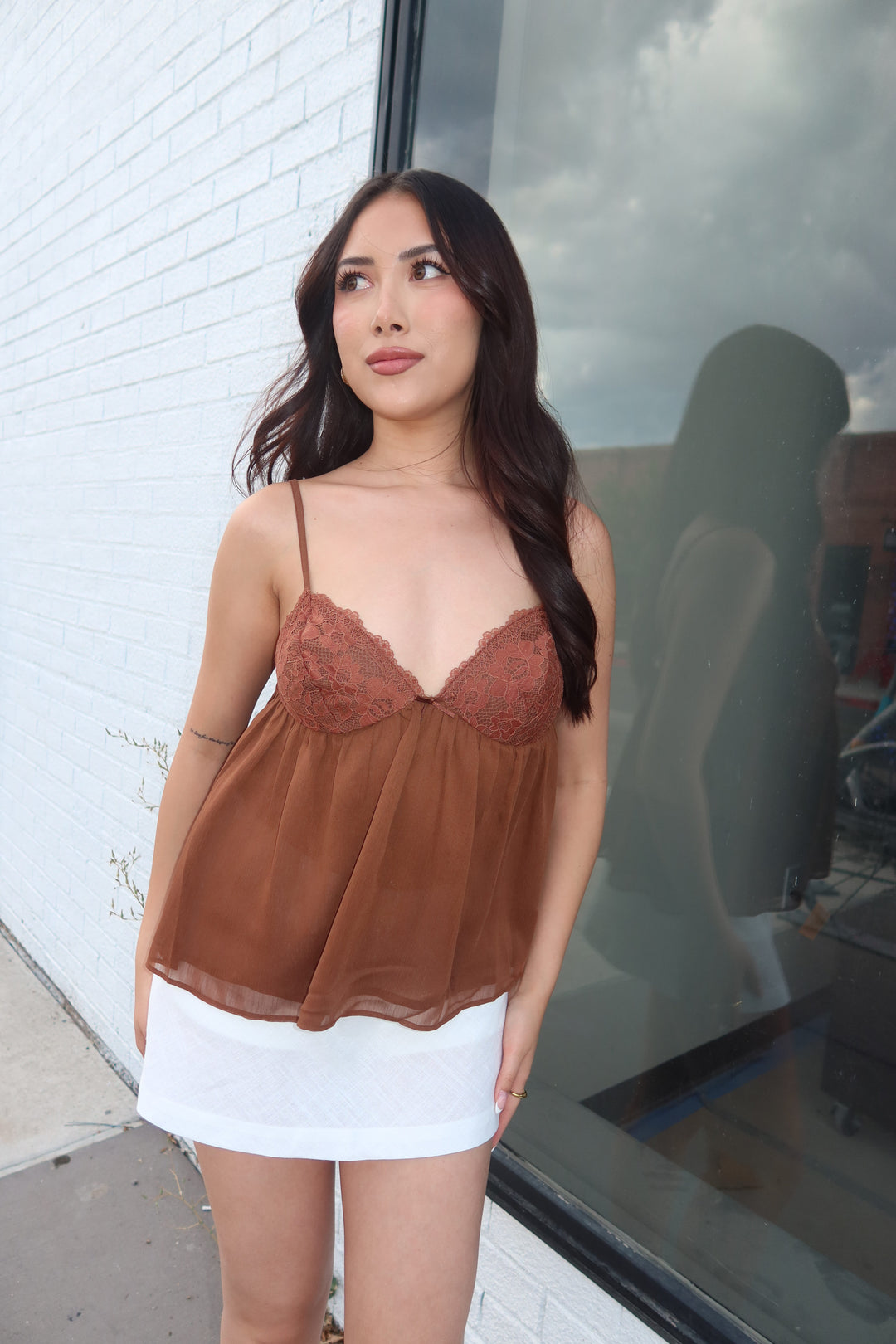 The Mocha Lace Babydoll Cami