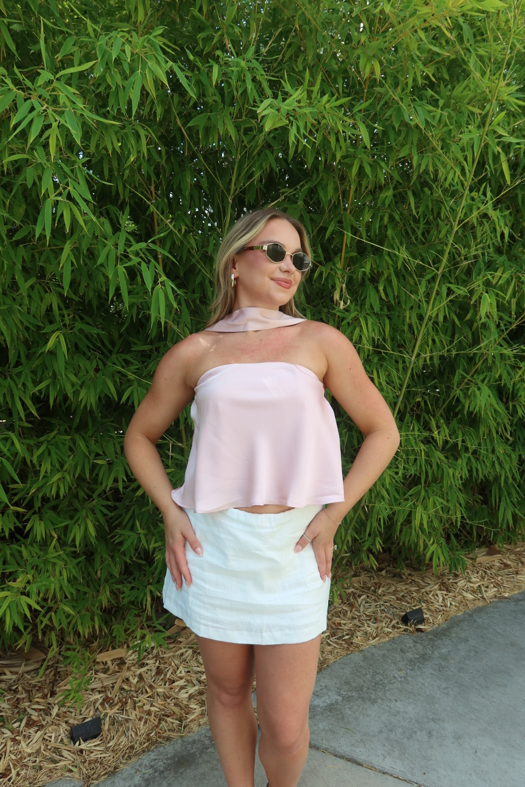 Sendaya Satin Scarf Top