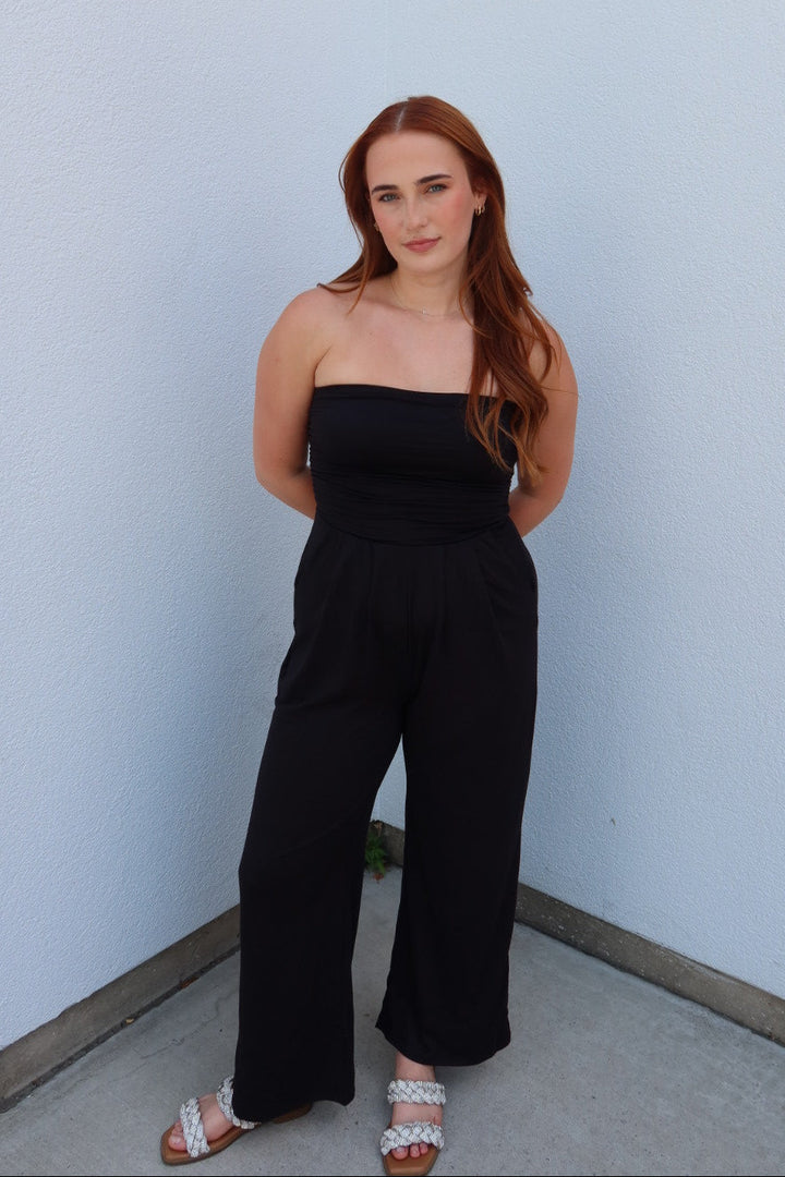 The Raven Strapless Palazzo Jumpsuit