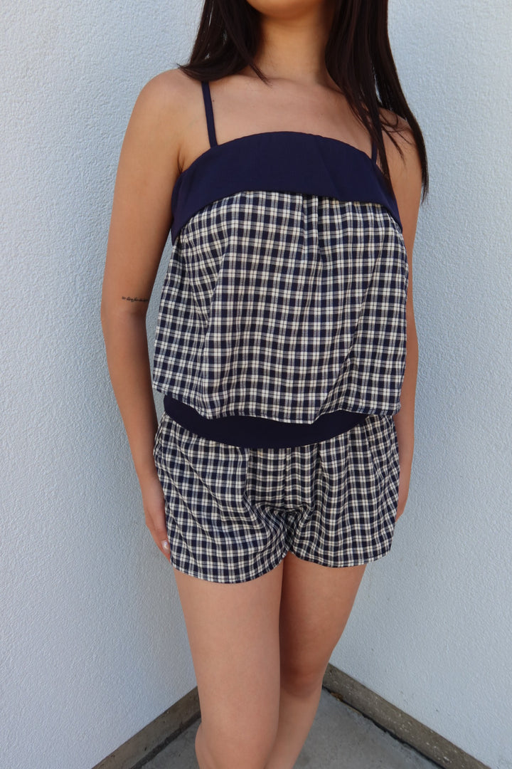 Deanna Gingham Contrast Shorts