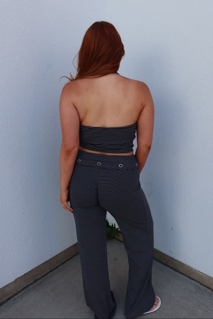 Joel Striped Grommet Halter Top