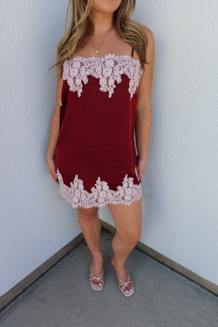 Astrid Contrast Satin Mini Dress