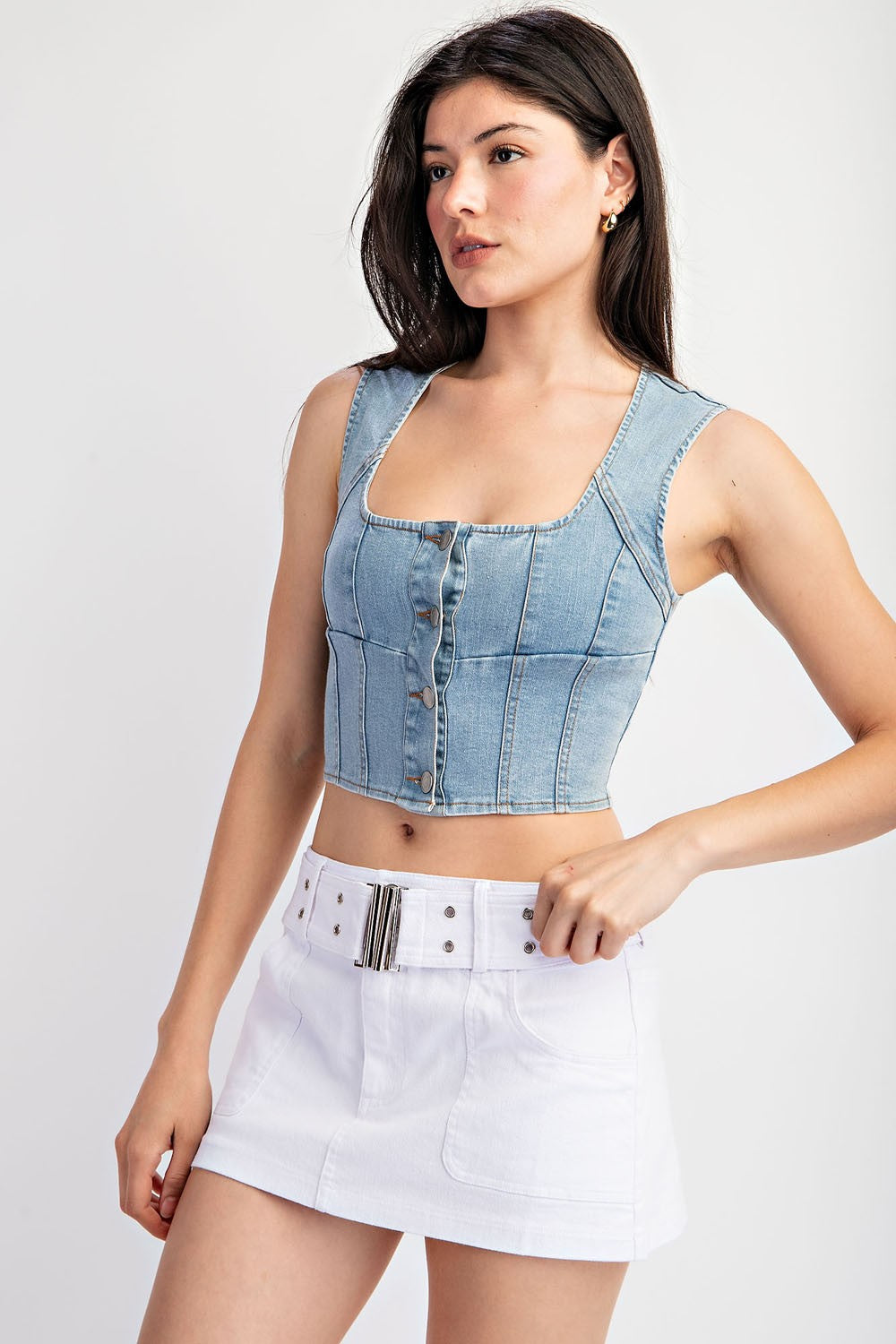 KARLEE DENIM CROP TOP