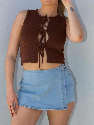 SIENNA TIE-FRONT KNIT VEST