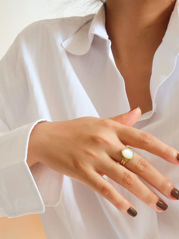 NON-TARNISH CLASSIC STONE RING