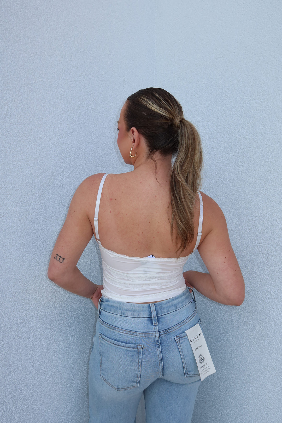 Sugar & Lace Cami Crop Top - White