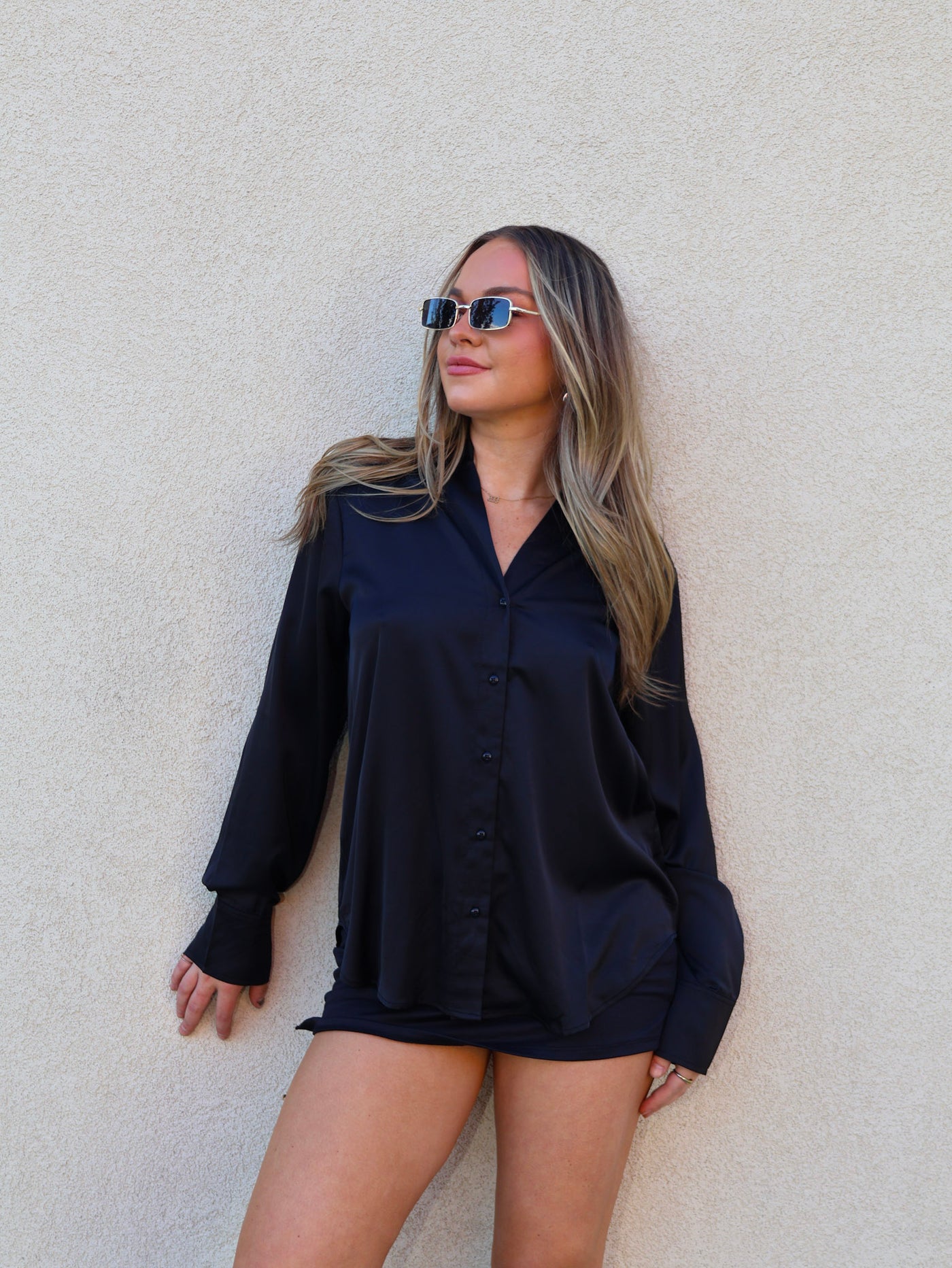 SELENE SATIN BUTTON UP