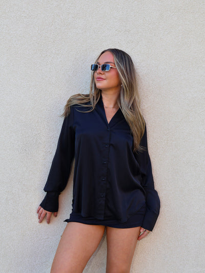 SELENE SATIN BUTTON UP