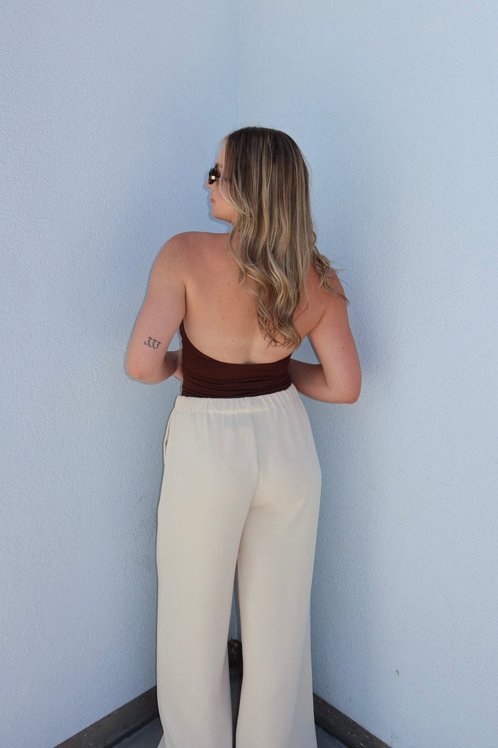 The Siren Halter Bodysuit - Brown