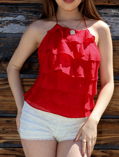 SALSA RUFFLE HALTER TOP