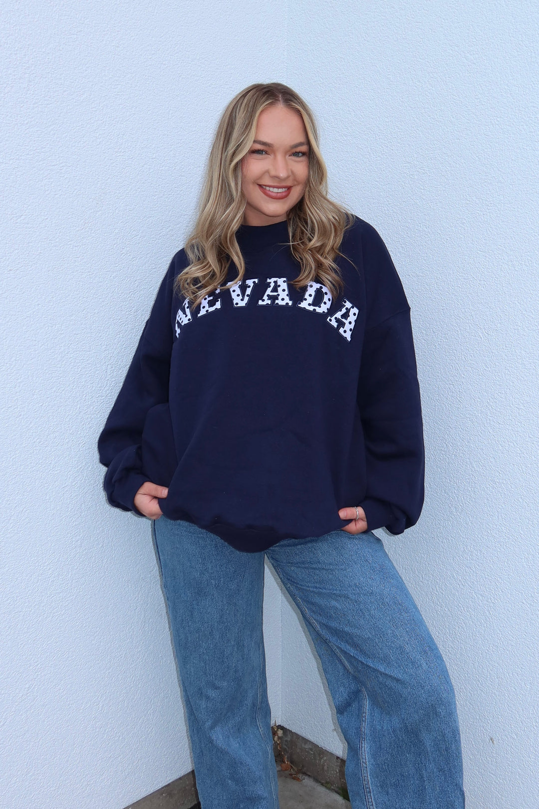 NEVADA MOCKNECK SWEATSHIRT - NAVY