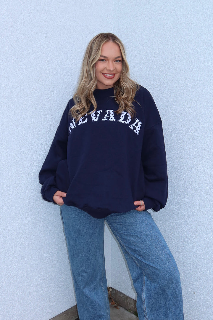 NEVADA MOCKNECK SWEATSHIRT - NAVY