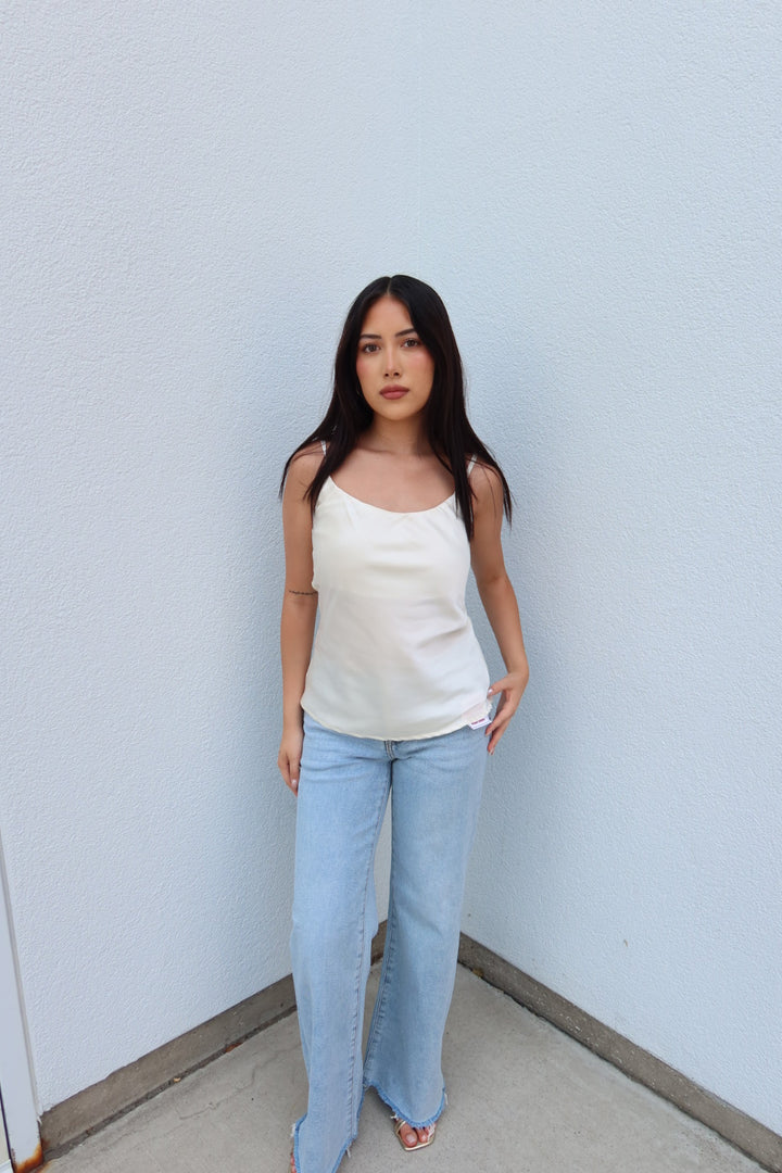 Blaire Satin Basic Cami - Cream