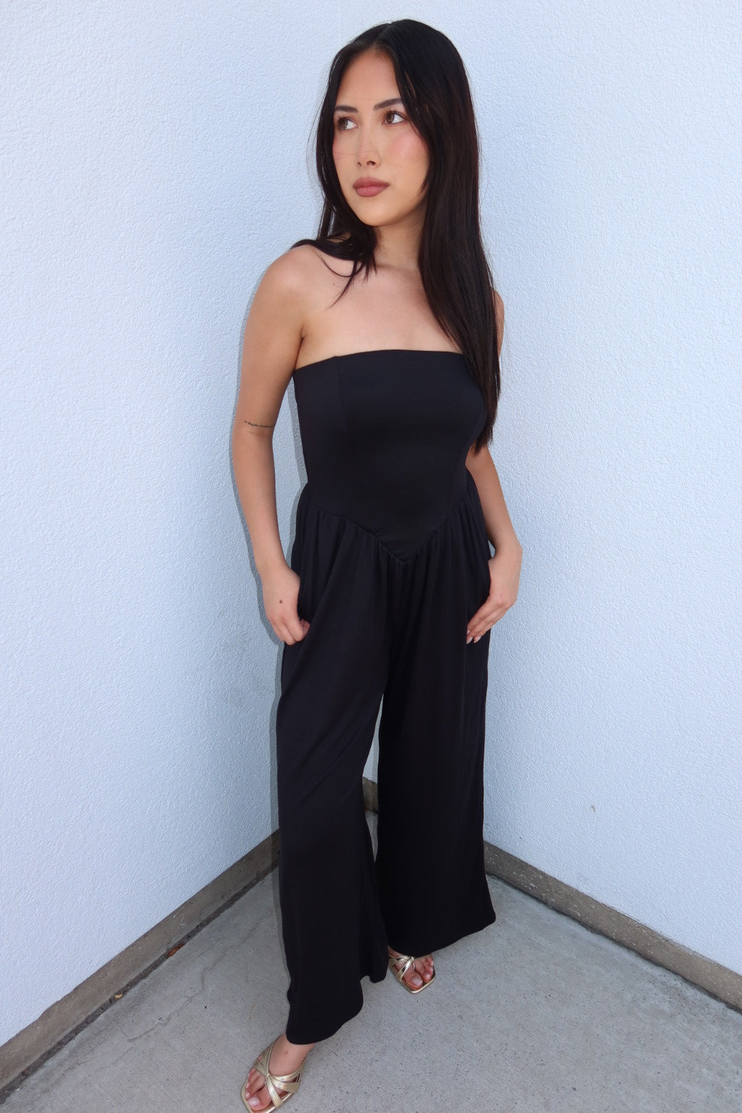 The Jet V-Drop Palazzo Jumpsuit