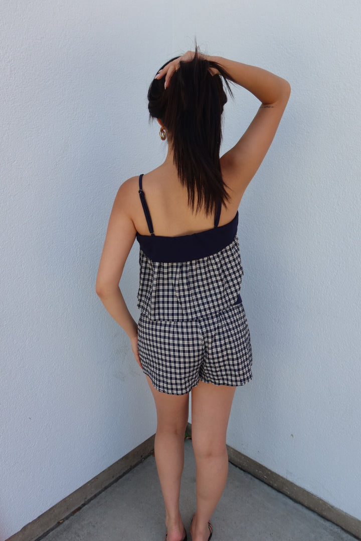 Deanna Gingham Contrast Shorts