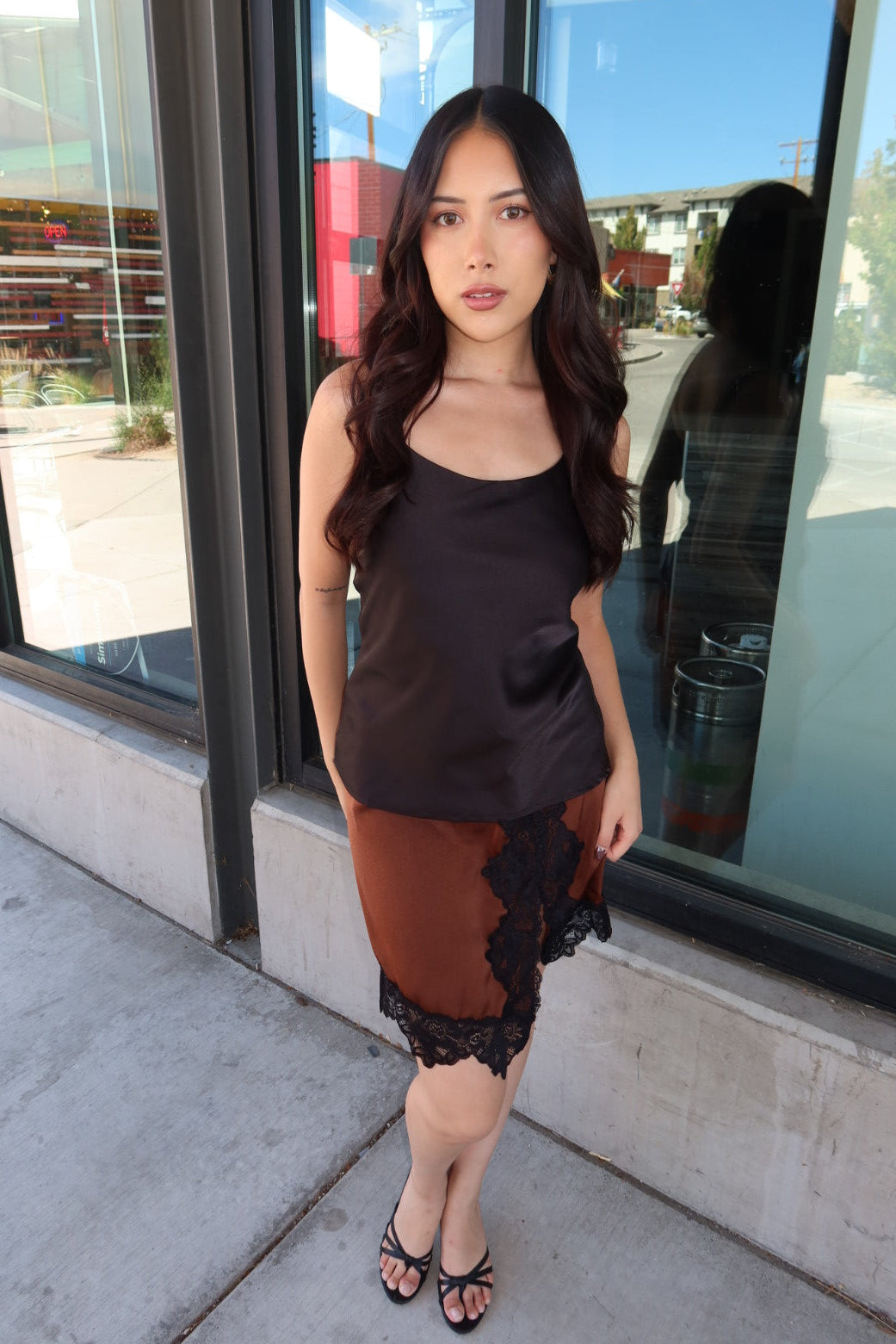 Alfonzo Lace Hem Mini Skirt