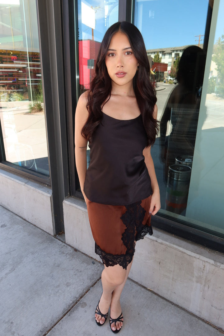 Alfonzo Lace Hem Mini Skirt