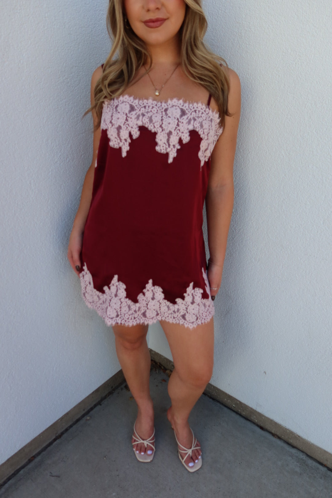 Astrid Contrast Satin Mini Dress