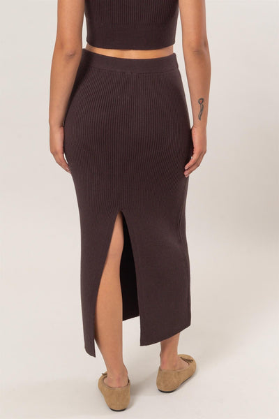 ESPRESSO KNIT MIDI SKIRT