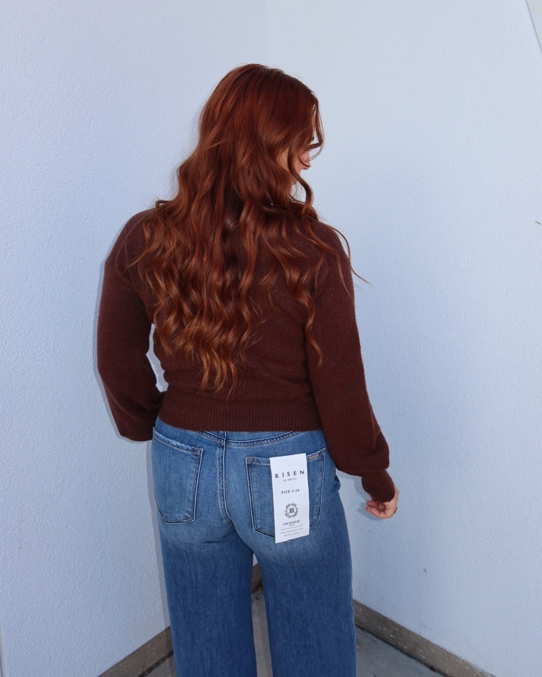 Rylie V-Neck Sweater - Brown