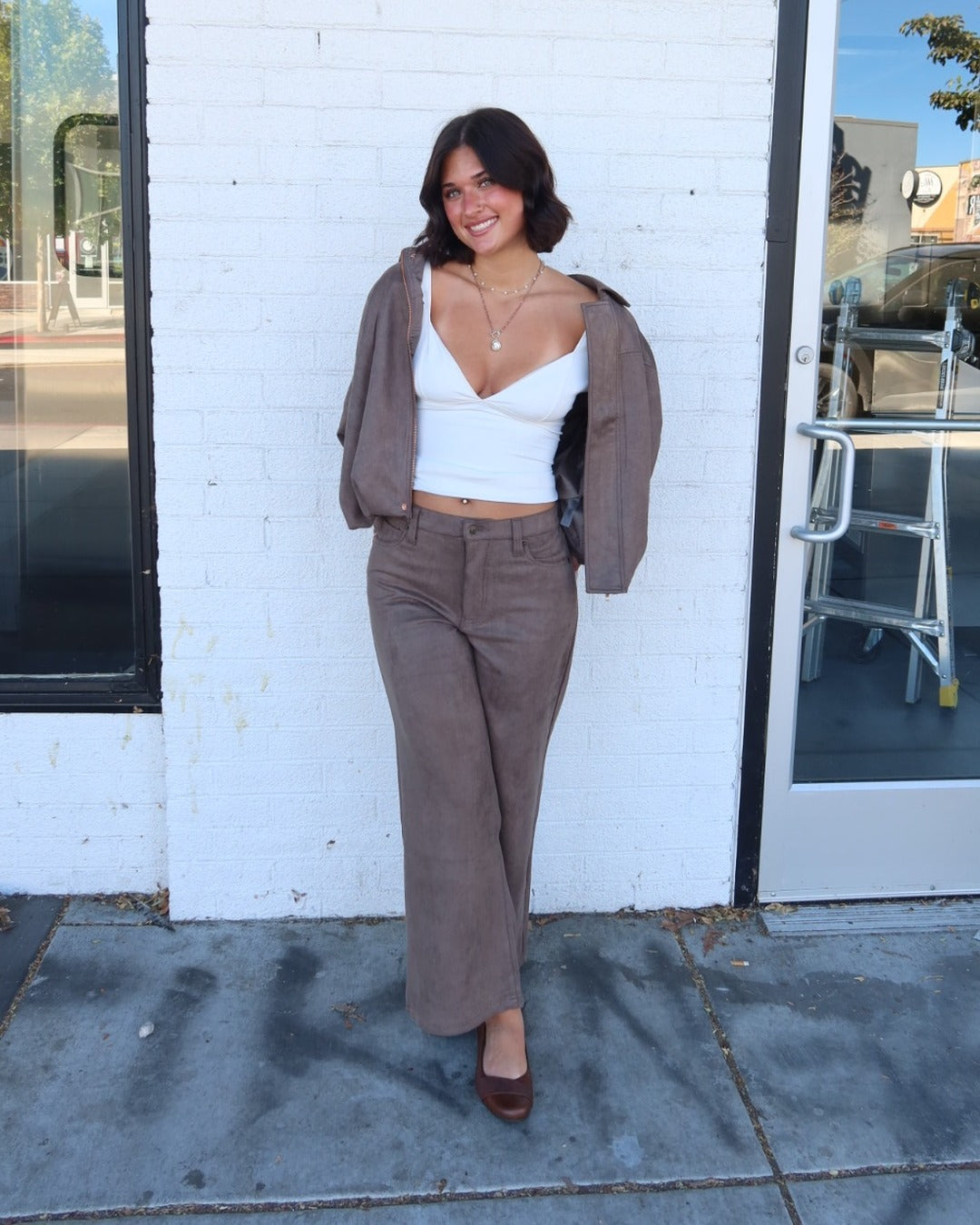 Mojave Faux Suede Wide Leg Pants