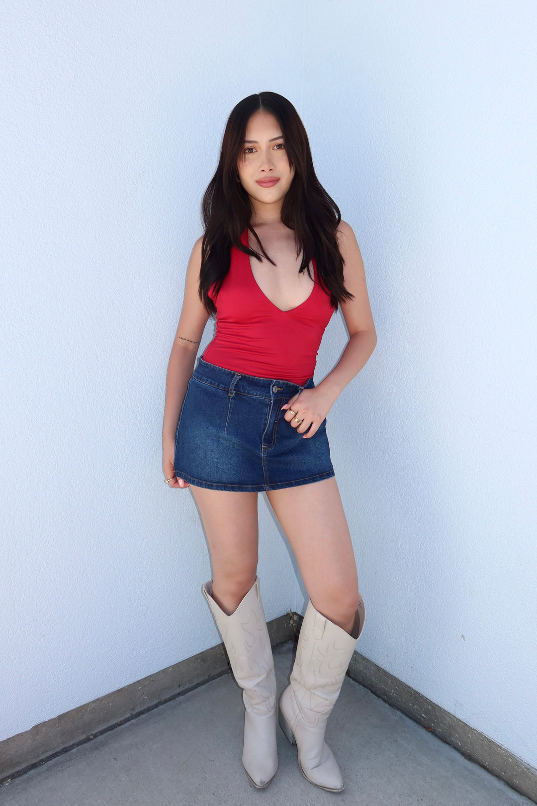 The Siren Halter Bodysuit - Red