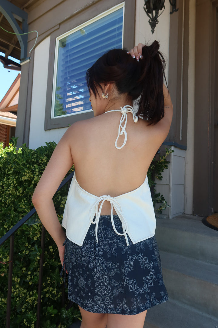 The Soleil Cotton Halter Crop Top