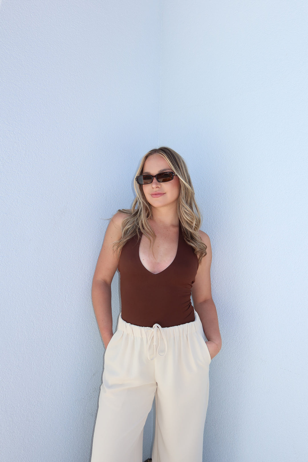 The Siren Halter Bodysuit - Brown