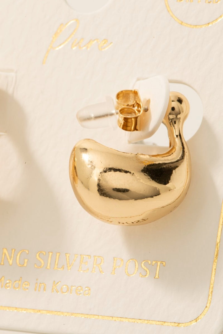 GOLD DIPPED CURVE TEARDROP EARRING