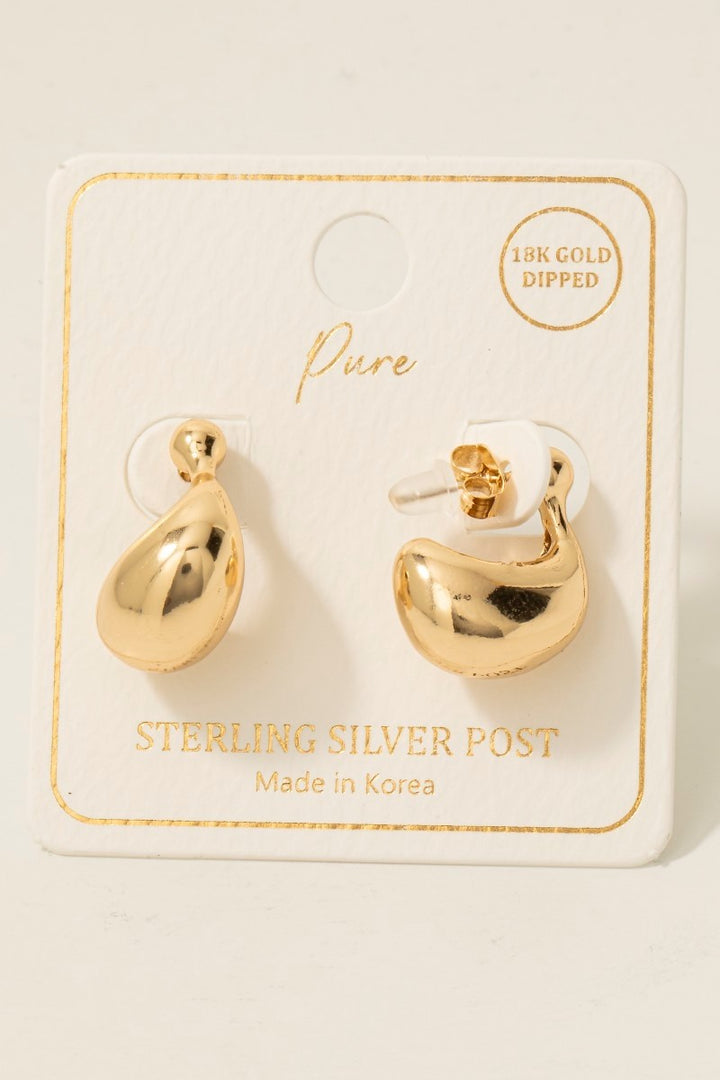 GOLD DIPPED CURVE TEARDROP EARRING