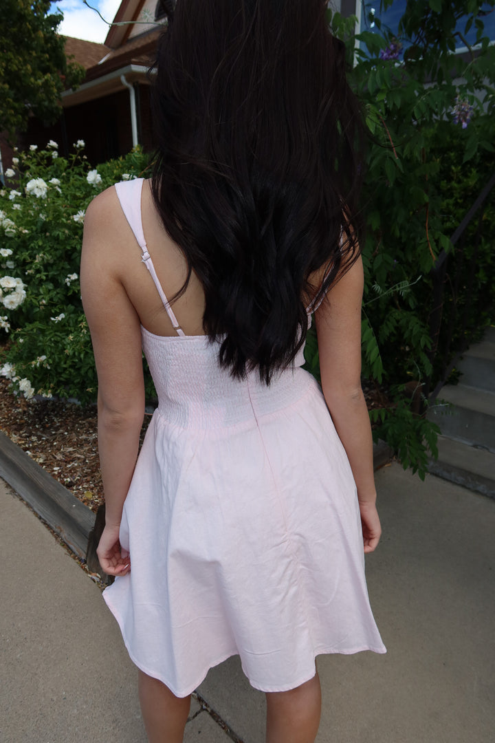 Blush Fit & Flare Sweetheart Mini Dress