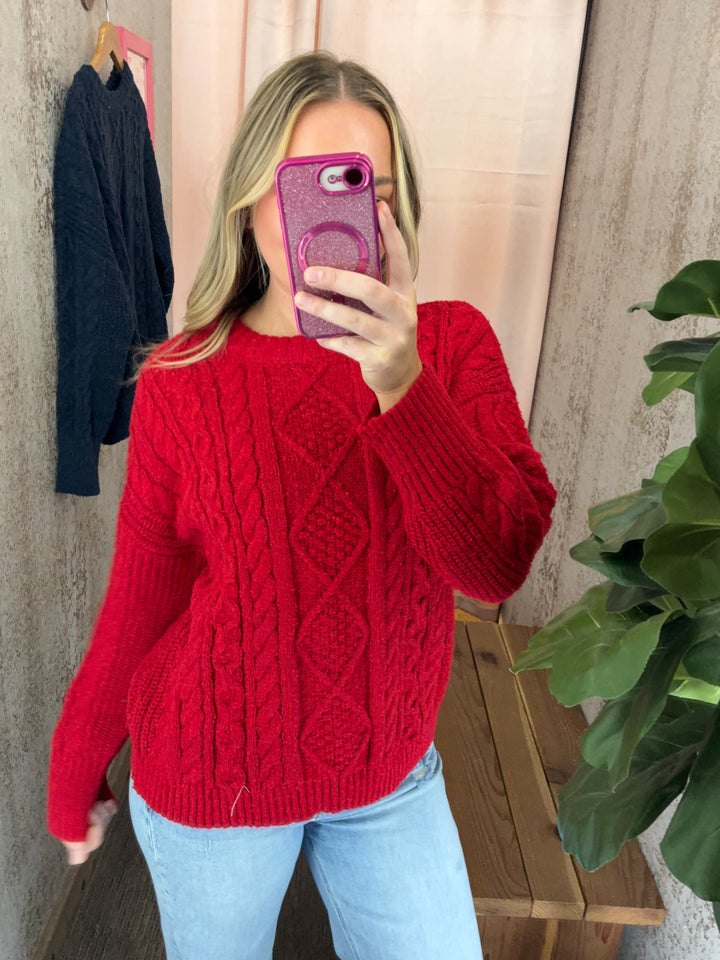 CANELLA CABLE KNIT SWEATER