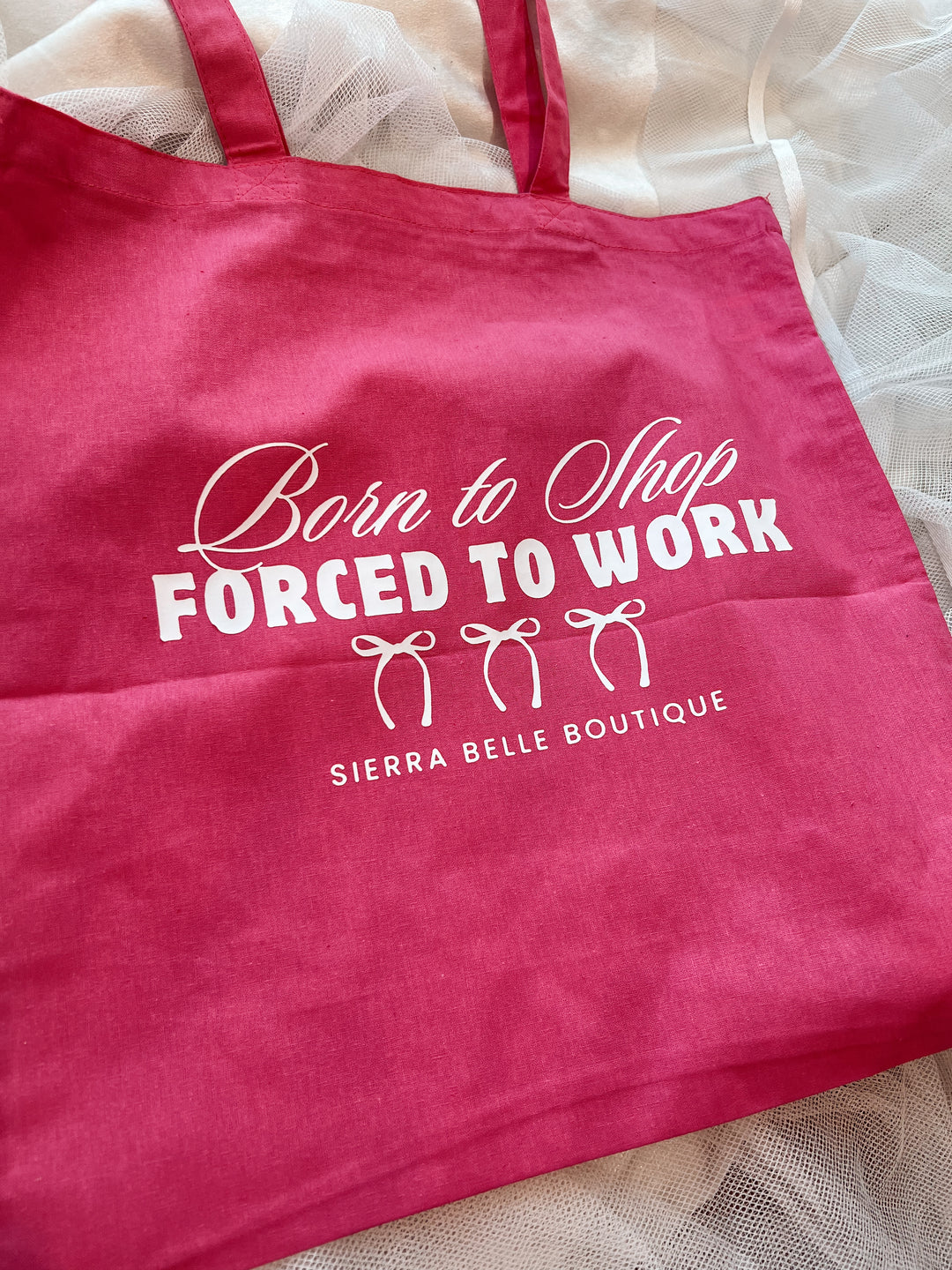 BORN TO SHOP TOTE BAG