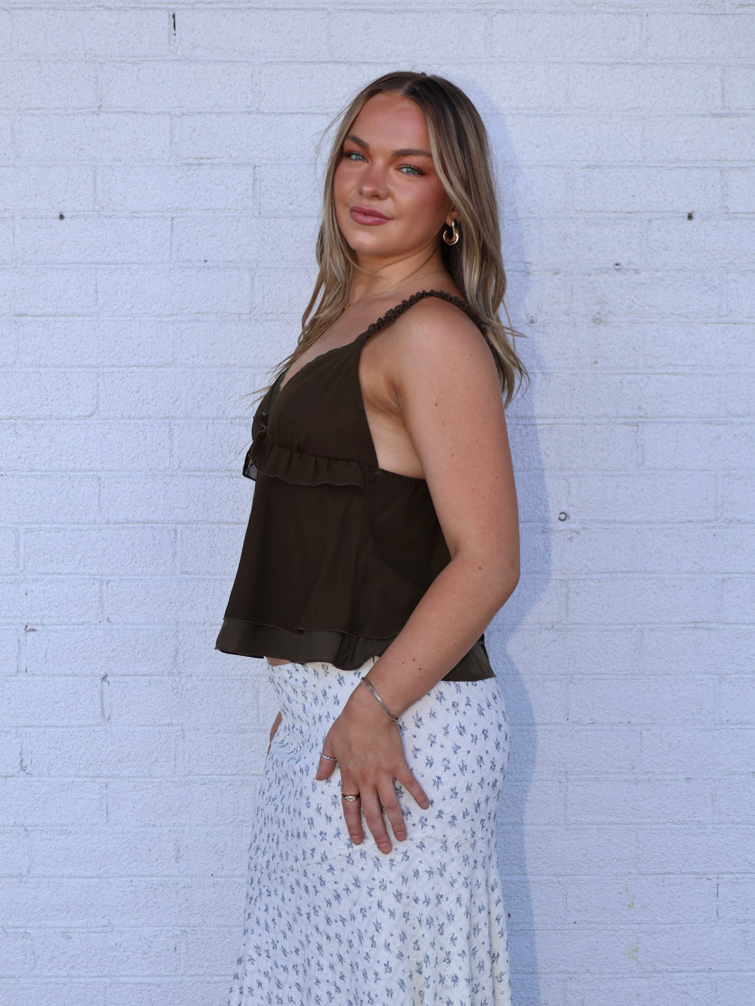 LUNA RUFFLE LACE CAMI