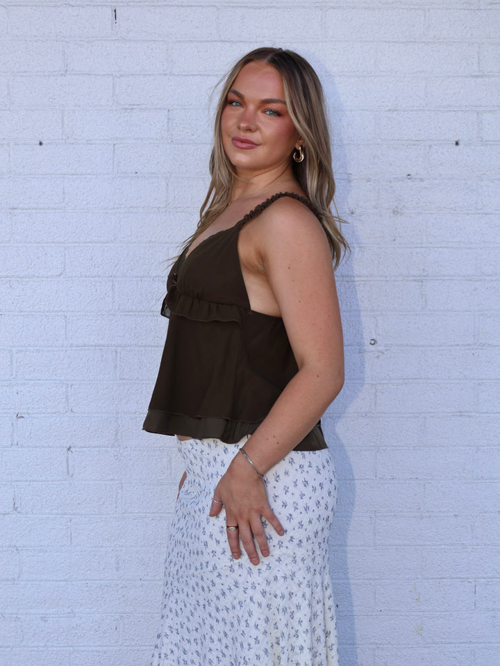 LUNA RUFFLE LACE CAMI