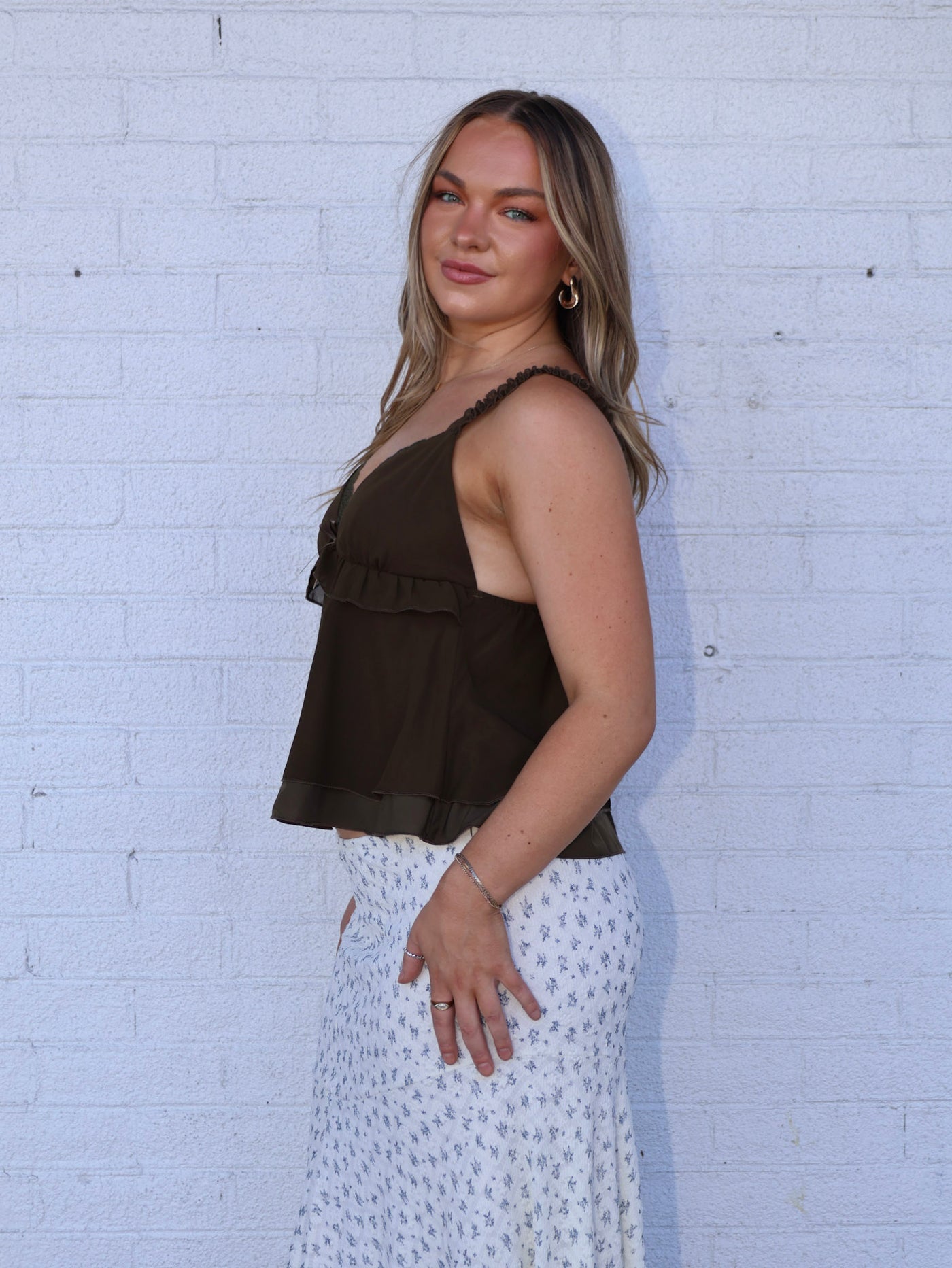LUNA RUFFLE LACE CAMI