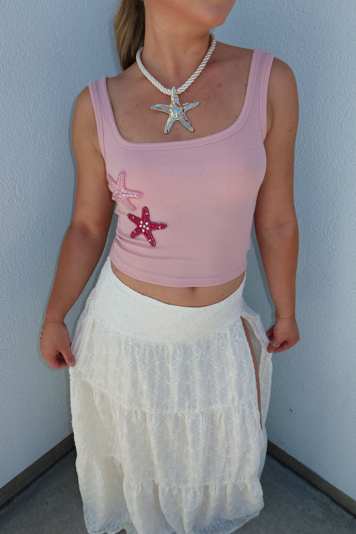 The Genesis Starfish Beaded Ribbed Tank